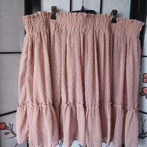 entro Blush Pink A-Line Tiered Maxi Skirt